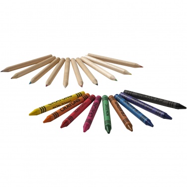 Logotrade corporate gift picture of: Lucky 19-piece coloured pencil and crayon set