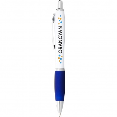 Logotrade promotional product picture of: Nash ballpoint pen white barrel and coloured grip