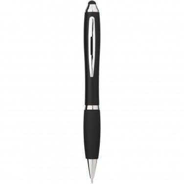 Logo trade promotional merchandise image of: Nash coloured stylus ballpoint pen with black grip