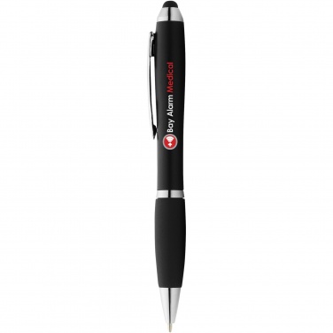 Logo trade promotional item photo of: Nash coloured stylus ballpoint pen with black grip