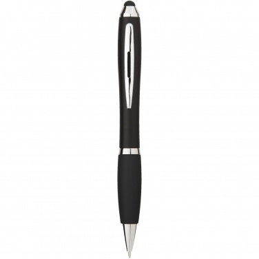 Logo trade promotional giveaway photo of: Nash coloured stylus ballpoint pen with black grip