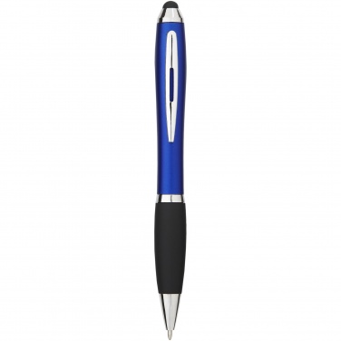 Logo trade promotional merchandise photo of: Nash coloured stylus ballpoint pen with black grip