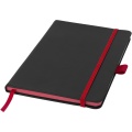 Colour-edge A5 hard cover notebook, Solid black / Red