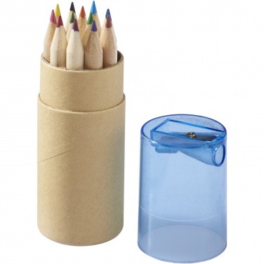 Logo trade promotional giveaways picture of: Hef 12-piece coloured pencil set with sharpener