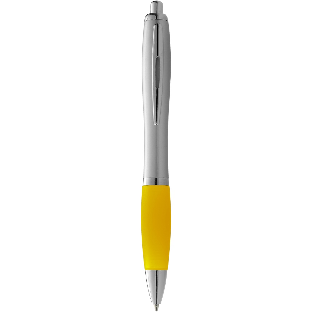 Logotrade promotional giveaway picture of: Nash ballpoint pen silver barrel and coloured grip