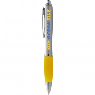 Logotrade business gift image of: Nash ballpoint pen silver barrel and coloured grip