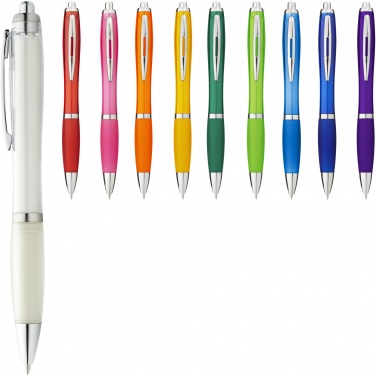 Logo trade promotional merchandise photo of: Nash ballpoint pen coloured barrel and grip