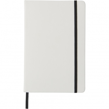 Logo trade promotional giveaway photo of: Spectrum A5 white notebook with coloured strap