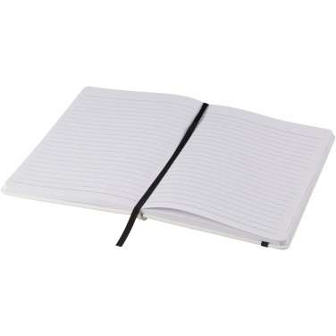 Logo trade promotional item photo of: Spectrum A5 white notebook with coloured strap