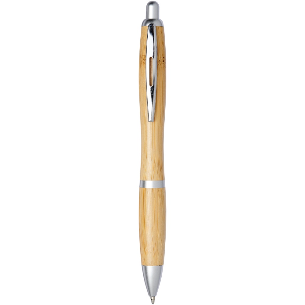 Logo trade business gifts image of: Nash bamboo ballpoint pen