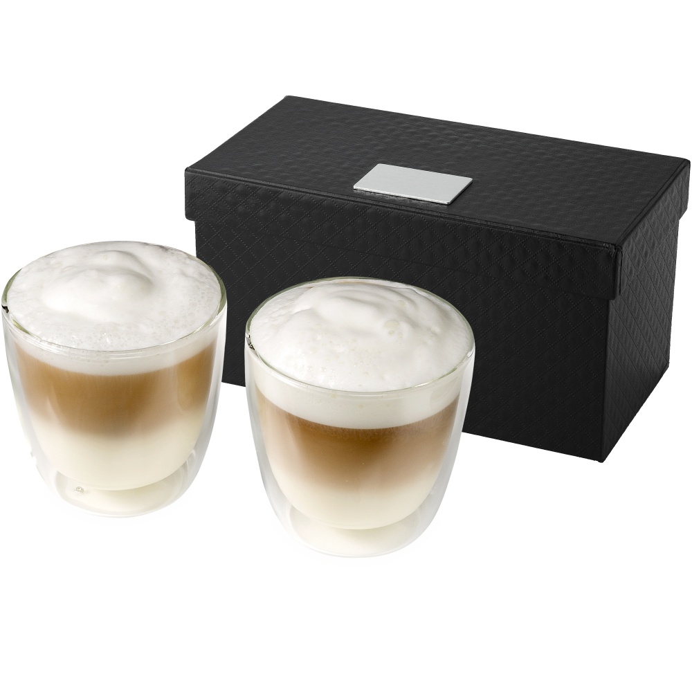 Logo trade promotional items image of: Boda 2-piece glass coffee cup set