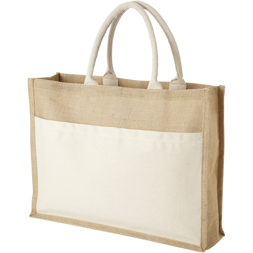 Logo trade promotional gifts image of: Mumbay cotton pocket jute tote bag 18L