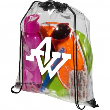 Logo trade corporate gifts image of: Lancaster transparent drawstring bag 5L