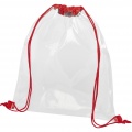 Lancaster transparent drawstring bag 5L, Red / Transparent clear