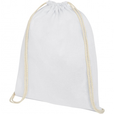 Logo trade corporate gift photo of: Oregon 100 g/m² cotton drawstring bag 5L