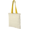 Nevada 100 g/m² cotton tote bag coloured handles 7L, Natural / Yellow