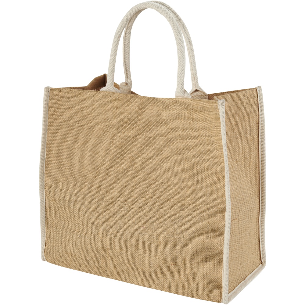 Logo trade advertising product photo of: Harry coloured edge jute tote bag 25L