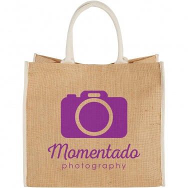 Logotrade promotional gift picture of: Harry coloured edge jute tote bag 25L