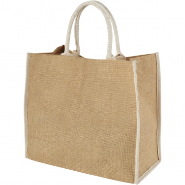 Logo trade corporate gift photo of: Harry coloured edge jute tote bag 25L