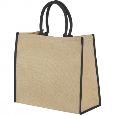 Logo trade promotional item photo of: Harry coloured edge jute tote bag 25L