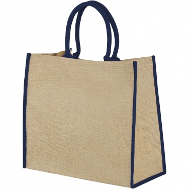 Logo trade business gifts image of: Harry coloured edge jute tote bag 25L