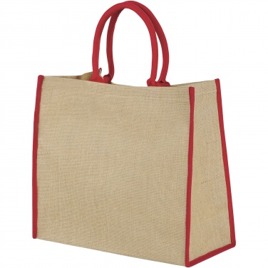 Logo trade advertising product photo of: Harry coloured edge jute tote bag 25L