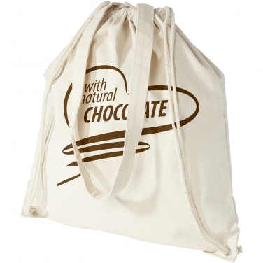 Logo trade corporate gifts image of: Eliza 240 g/m² cotton drawstring bag 6L