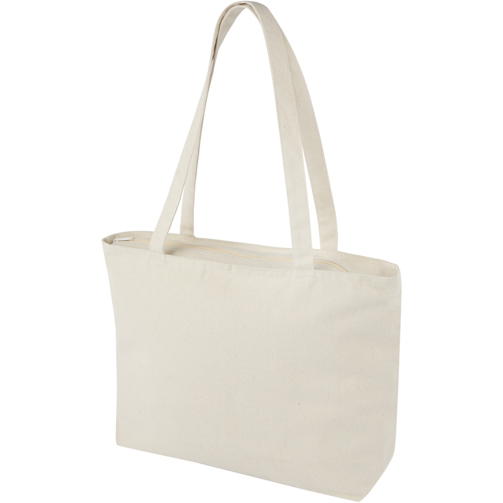 Logo trade promotional giveaway photo of: Ningbo 320 g/m² zippered cotton tote bag 15L