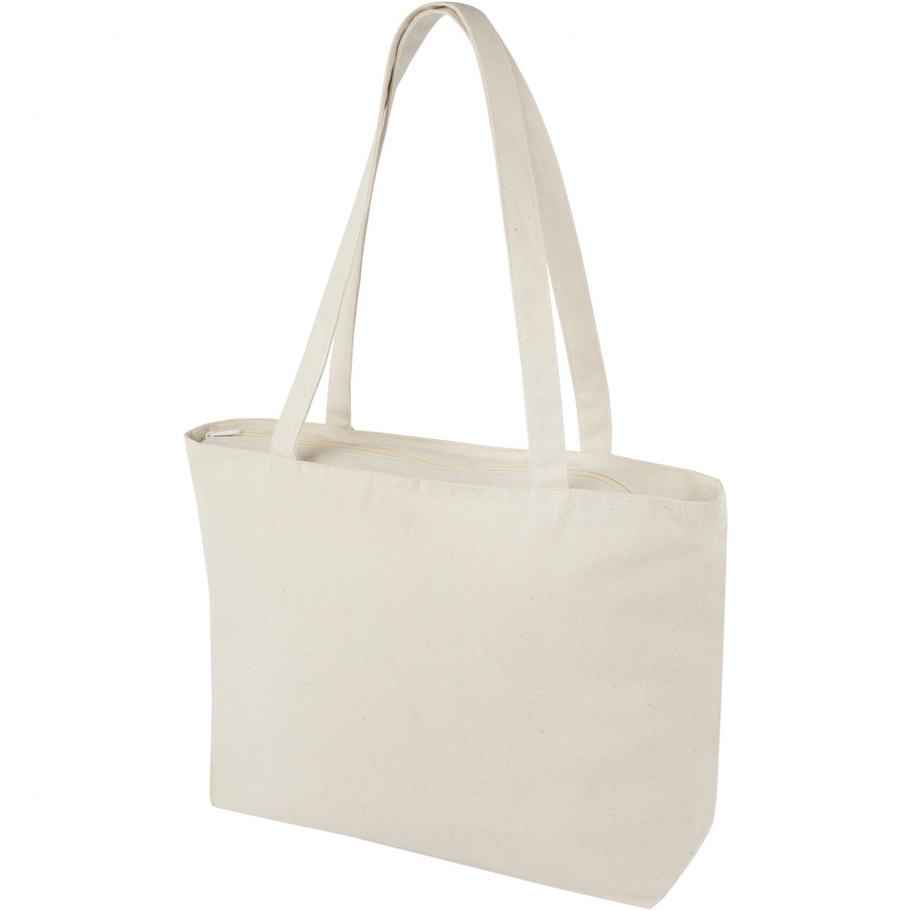 Logotrade promotional item image of: Ningbo 320 g/m² zippered cotton tote bag 15L