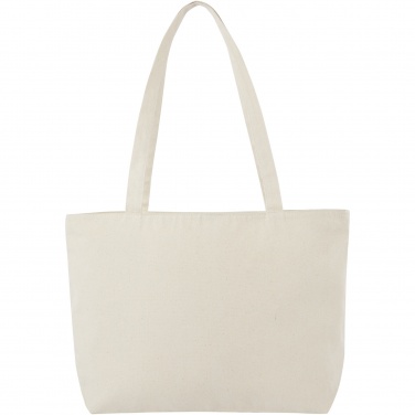 Logo trade promotional merchandise image of: Ningbo 320 g/m² zippered cotton tote bag 15L