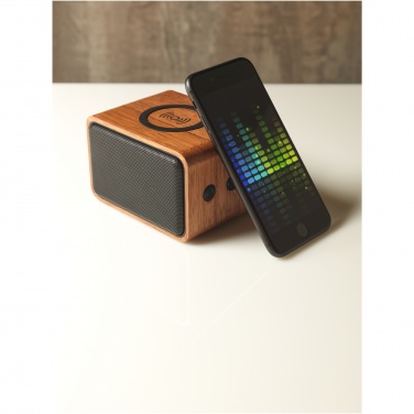 Logo trade promotional products picture of: Wooden 3W speaker with wireless charging pad