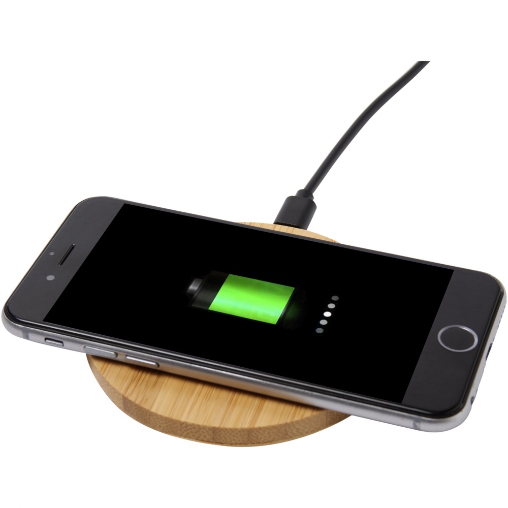 Logotrade promotional item image of: Essence 5W bamboo wireless charging pad