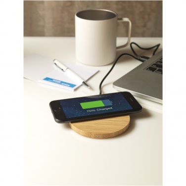 Logo trade promotional items picture of: Essence 5W bamboo wireless charging pad