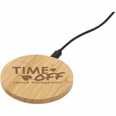 Logo trade promotional gifts picture of: Essence 5W bamboo wireless charging pad