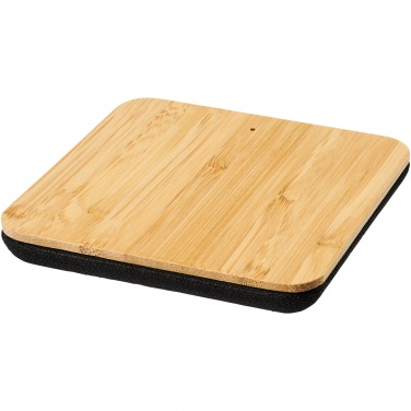 Logo trade corporate gift photo of: Leaf 5W bamboo and fabric wireless charging pad