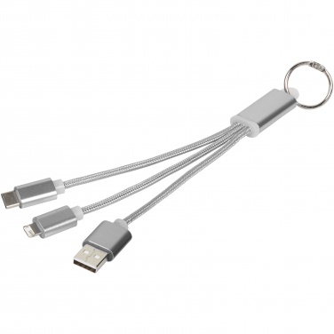 Logotrade promotional giveaway picture of: Metal 3-in-1 charging cable with keychain