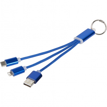 Logotrade promotional product picture of: Metal 3-in-1 charging cable with keychain