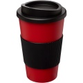 Americano® 350 ml insulated tumbler with grip, Red / Solid black