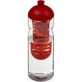 H2O Active® Base 650 ml dome lid sport bottle & infuser, Transparent / Red