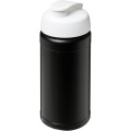 Baseline® Plus 500 ml flip lid sport bottle, Solid black / White