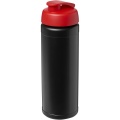 Baseline® Plus 750 ml flip lid sport bottle, Solid black / Red