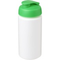 Baseline® Plus grip 500 ml flip lid sport bottle, White / Green