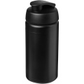 Baseline® Plus grip 500 ml flip lid sport bottle, Solid black