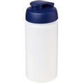 Baseline® Plus grip 500 ml flip lid sport bottle, Transparent / Blue