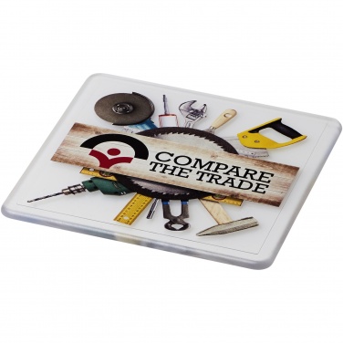 Logo trade promotional giveaways picture of: Renzo square plastic coaster