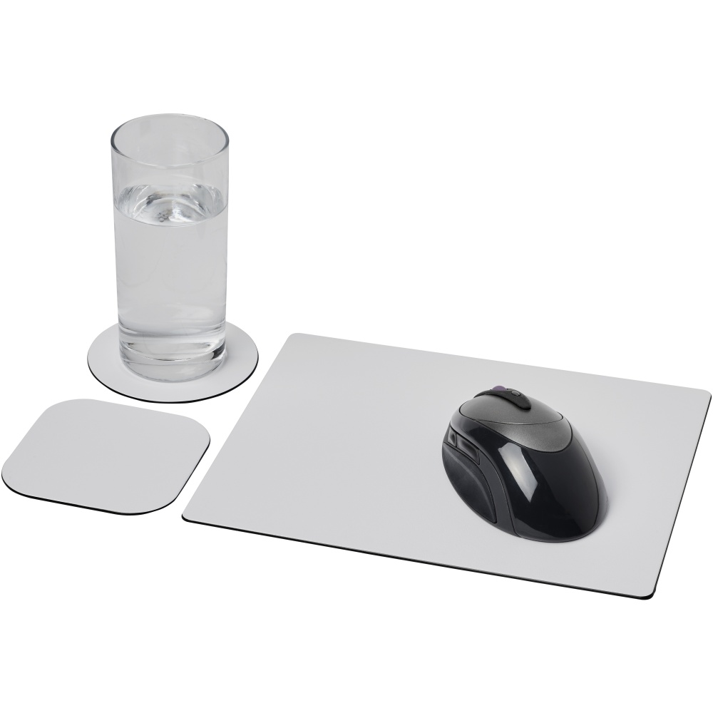 Logo trade promotional gifts image of: Brite-Mat® mouse mat and coaster set combo 1