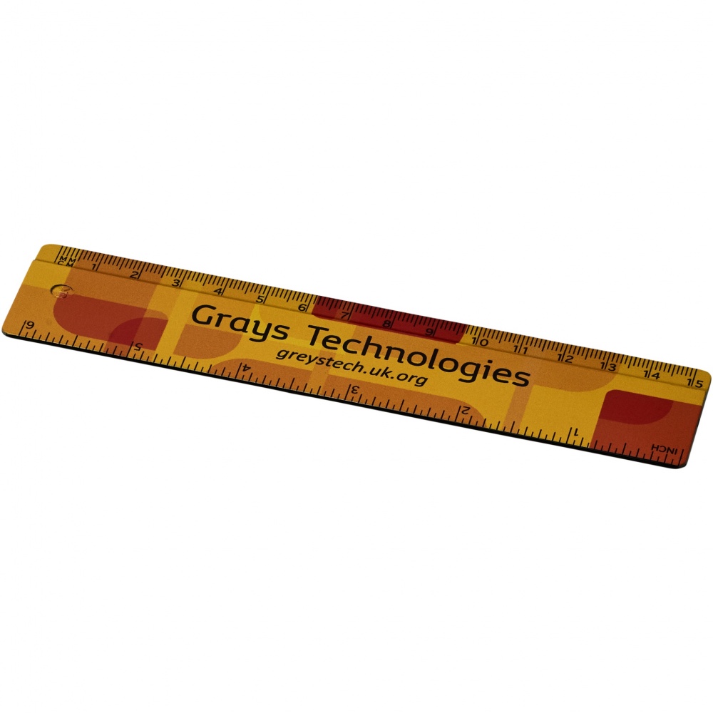 Logo trade promotional gift photo of: Terran 15 cm ruler from 100% recycled plastic