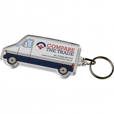 Logo trade promotional giveaways image of: Combo van-shaped keychain