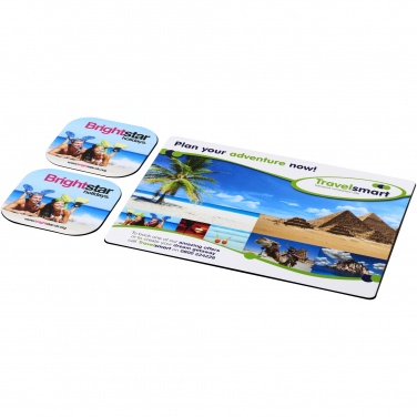 Logo trade promotional gifts picture of: Brite-Mat® mouse mat and coaster set combo 3