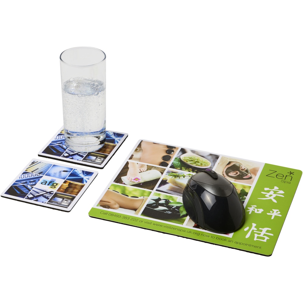 Logotrade advertising products photo of: Q-Mat® mouse mat and coaster set combo 3